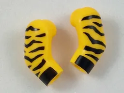 Arm, (Matching Left and Right) Pair with Black Animal Stripes and Cuffs Pattern / Bright Light Orange