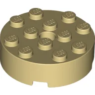 Brick Round 4 x 4 Centre Hole / Tan