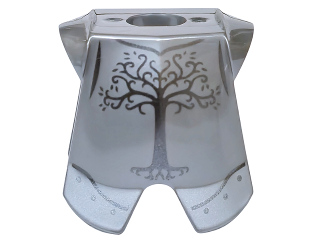 Lego Minifigure Armor Breastplate with Leg Protection with Dark Silver Rivets and Tree with Roots (White Tree of Gondor) Pattern