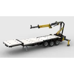 Flatbed trailer with crane