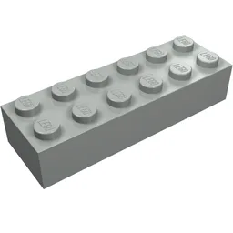 Brick 2 x 6 / Light Gray