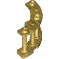 Lego Fence Spindled 4 x 4 x 2 Quarter Round with 3 Studs / Pearl Gold