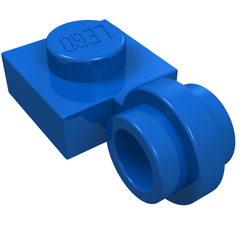 Lego Plate Special 1 x 1 with Clip Light, Bar Hole [Thin Ring] / Blue