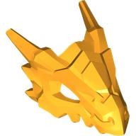 Lego Creature Body Part, Dragon Head Upper Jaw, Hollow Eyes, Spikes / Bright Light Orange