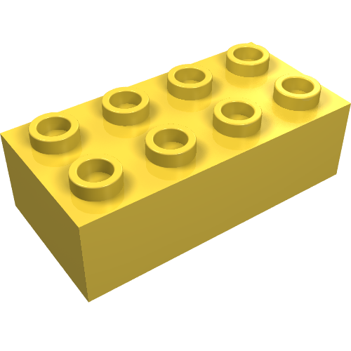Lego Minitalia Brick 2 x 4 with Centre Cross Supports / Yellow