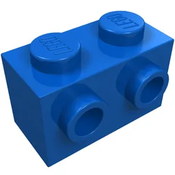 Brick Special 1 x 2 with Studs on 2 Sides / Blue