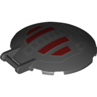 Lego Dish 6 x 6 Inverted - No Studs with Handle with SW First Order TIE Fighter Hatch Pattern