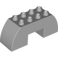 Duplo Brick 2 x 6 x 2 Curved with 2 x 2 Cutout on Bottom / Light Bluish Gray