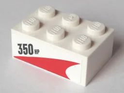Brick 2 x 3 with '350 HP' Pattern Model Left Side (Sticker) - Set 60005
