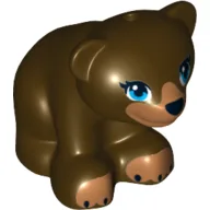 Animal, Bear, Small with Hole in Top and Blue Eyes Print / Dark Brown