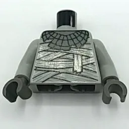 Torso Bandage Wrapping and Necklace Print (Mummy), Light Gray Arms, Dark Gray Hands / Light Gray