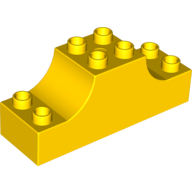 Lego Duplo Brick 2 x 6 x 2 with Curved Ends / Yellow