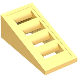 Brick Sloped 18° 2 x 1 x 2/3 with 4 Slots / Grate / Metallic Gold