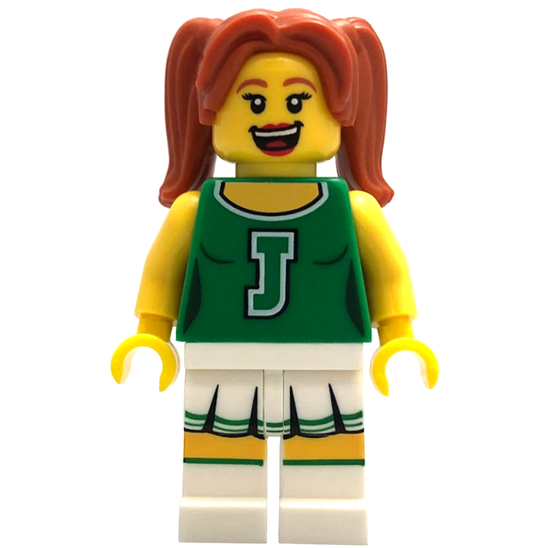Lego Cheerleader, Green, 'J' on Uniform