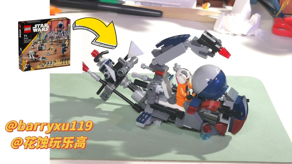 Lego Change 75372 into a cyber scout moto