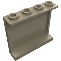 Panel 1 x 4 x 3 [Side Supports / Hollow Studs] / Dark Tan