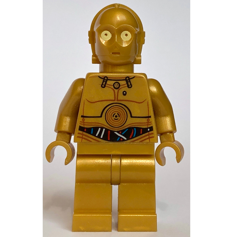 Lego C-3PO, Pearl Gold, Colorful Wires, Plain Legs