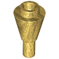 Lego Cone 1 x 1 Inverted with Bar at Bottom (Ice Cream Cone) / Pearl Gold