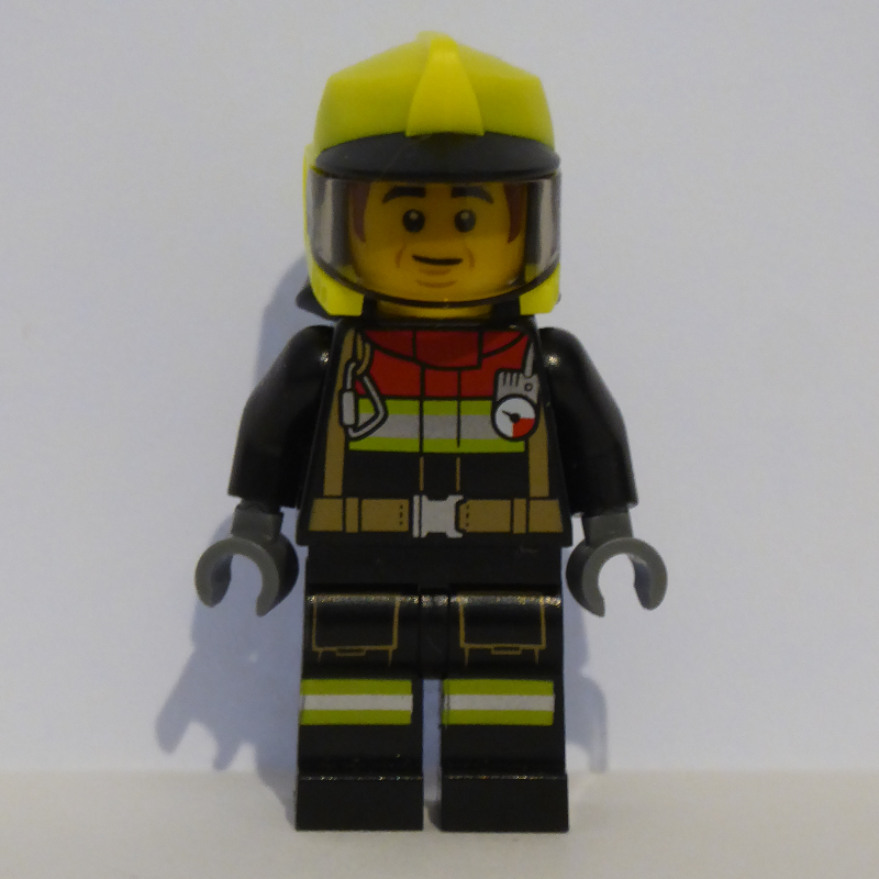 Lego Bob, Black Firesuit, Vibrant Yellow Helmet