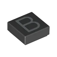 Tile 1 x 1 with letter Capital B Print / Black
