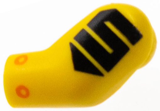 Lego Arm, Left with Black Letter S and Triangle Pattern / Yellow