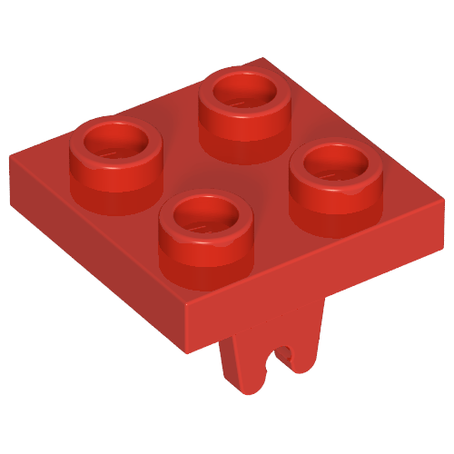 Lego Plate Special 2 x 2 with Wheel Holder Bottom / Red