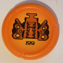 Large Figure Throwing Disc, Kanoka, Disk of Time 199 Print / Orange