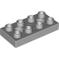 Duplo Plate 2 x 4 with 2 Holes with Locking Ridges / Light Bluish Gray