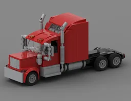 American style long-nose sleeper cab semi truck