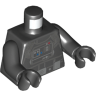 Lego Torso Flight Suit, Control Panel, Buttons, Lights, Belt with Silver Buckle Print, Black Arms and Hands / Black