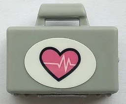 Minifigure, Utensil Briefcase with Dark Pink Heart Beat Pattern (Sticker) - Set 41430