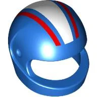 Helmet, Standard with White/Red Stripes Print