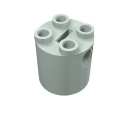 Brick Round 2 x 2 x 2 Robot Body, Axle Holder '+' Orientation / Sand Green