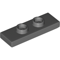 Lego Plate Special 1 x 3 with 2 Studs with Groove and Inside Stud Holder (Jumper) / Dark Bluish Gray