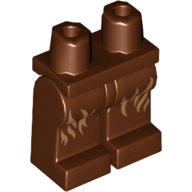 Lego Hips and Reddish Brown Legs with Dark Tan Fur Print (Wookiee) / Reddish Brown