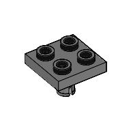 Lego Plate Special 2 x 2 with Pin on Bottom / Dark Bluish Gray