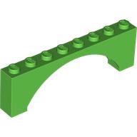 Lego Brick Arch 1 x 8 x 2 Raised / Bright Green