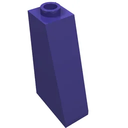 Brick Sloped 75° 2 x 1 x 3 with Hollow Stud / Dark Purple