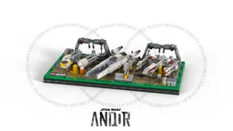 Micro Diorama : Yavin Base with Ultramicro Starfighters