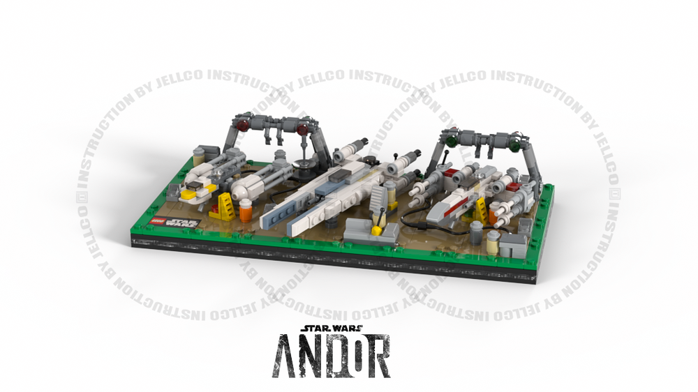 Lego Micro Diorama : Yavin Base with Ultramicro Starfighters