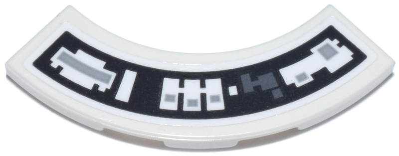 Lego Tile, Round Corner 3 x 3 Macaroni with Black, Dark Bluish Gray and Light Bluish Gray Control Panel Pattern (Sticker) - Set 75419