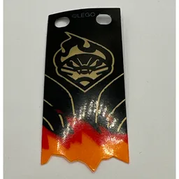 Banner, with 2 Holes, Flames and Gold Symbol Print / [No Color/Any Color]