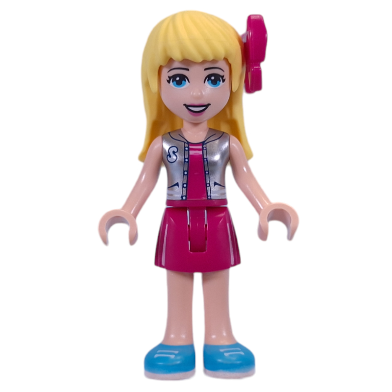 Lego Stephanie - Silver Top, Magenta Skirt, Bow