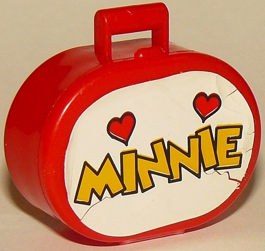 Lego Scala Utensil Oval Case with Minnie and Two Hearts Pattern (Sticker) - Sets 4165 / 4178