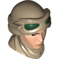 Lego Large Figure Head, Rey with Dark Green Goggles / Dark Tan