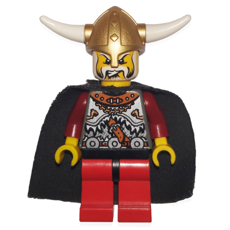 Lego Viking King - Armour, Red Legs, Black Cape