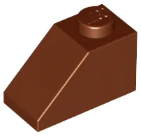 Brick Sloped 45° 2 x 1 with Bottom Pin / Reddish Brown