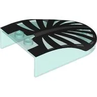 Windscreen 6 x 4 x 1 Curved with Black Curved 'Rib-cage' Print / Trans-Light Blue