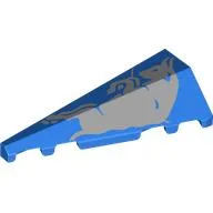 Brick Wedged, Sloped 2 x 5 Left with Silver Bull Print / Blue