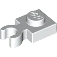 Plate Special 1 x 1 with Clip Vertical [Thick Open O Clip] / White